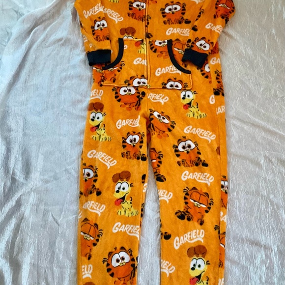Garfield Hoodie onepiece Unisex Sleepwear Halloween Costume Size M Cozy Pajamas - Picture 5 of 12
